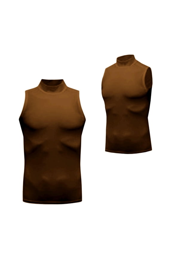 Mens Mock Turtleneck Tank Tops Quick Dry Sports Fitness Tops Sleeveless Compression Shirt Sports Base Layer Tank Top