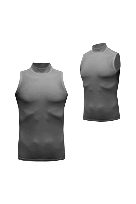 Mens Mock Turtleneck Tank Tops Quick Dry Sports Fitness Tops Sleeveless Compression Shirt Sports Base Layer Tank Top