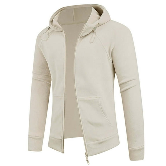 DAFPZW Mens Polar Fleece Hooded Jackets Fall Winter Long Sleeve Zip Up Coats Fashion Casual Outwear with Pockets