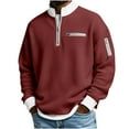 thumbnail image 1 of DAFPZW Mens Quarter Zip Tops Pullover 1/4 Zip Casual Mock Neck Golf Sweatshirts Collared Textured Shirts with Pockets, 1 of 8