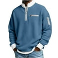 thumbnail image 1 of DAFPZW Mens Quarter Zip Tops Pullover 1/4 Zip Casual Mock Neck Golf Sweatshirts Collared Textured Shirts with Pockets, 1 of 8