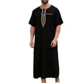 thumbnail image 1 of DAFPZW Mens Thobe Moroccan Kaftan Muslim Silk Thobe Islamic Clothing Long Gown Muslim Middle East Dresses Dubai Ramadan Clothes, 1 of 8