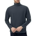 thumbnail image 1 of DAFPZW Mens Turtleneck Shirt Long Sleeve Solid Thermal Compression Shirts Thermal Lightweight Basic Slim Fit Undershirts, 1 of 3