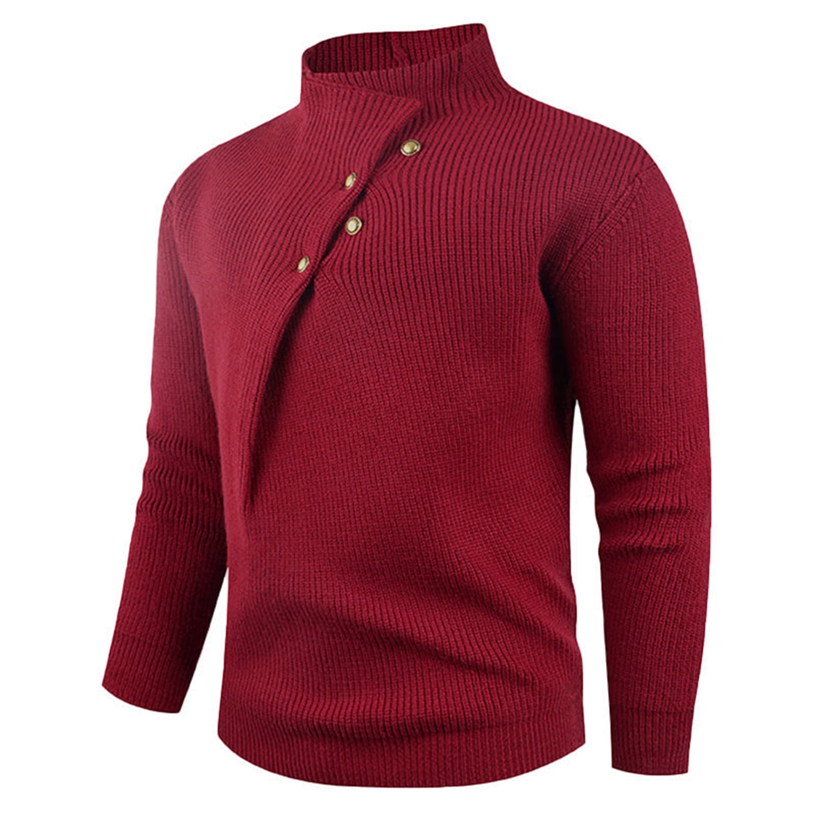 Men Cotton Mock Neck Stand Collar Sweaters main image 0