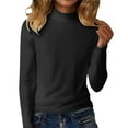 thumbnail image 1 of DAFPZW Mock Neck Tops for Women Long Sleeve Basic Cute Fall Shirts Dressy Casual Lightweight Work Blouse Undershirt, 1 of 9