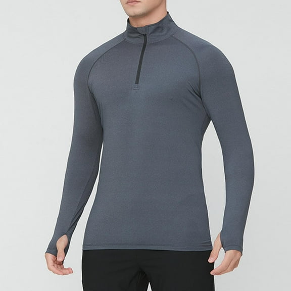DAFPZW Moisture Wicking Shirts for Men Long Sleeve - Quater Zip/Crew Neck UPF 50 + Skin Shirt Outdoor Athletic Active Wear 2025