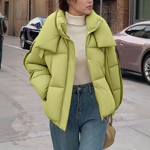 DAFPZW Oversized Winter Coats for Women Lightweight Puffy Warm Quilted Padded Down Puffer Jacket Outerwear with Pockets