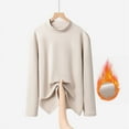 thumbnail image 1 of DAFPZW Plus Size Cotton Shirt for Women Light Fleece Thermal Tops Fall 2025 Crew Neck Long Sleeve Basic T-Shirts, 1 of 5