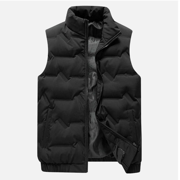 DAFPZW Plus Size Stand Collar Puffer Vest for Men Thermal Warm Winter Zip Up Padded Down Sleeveless Jackets with Pockets