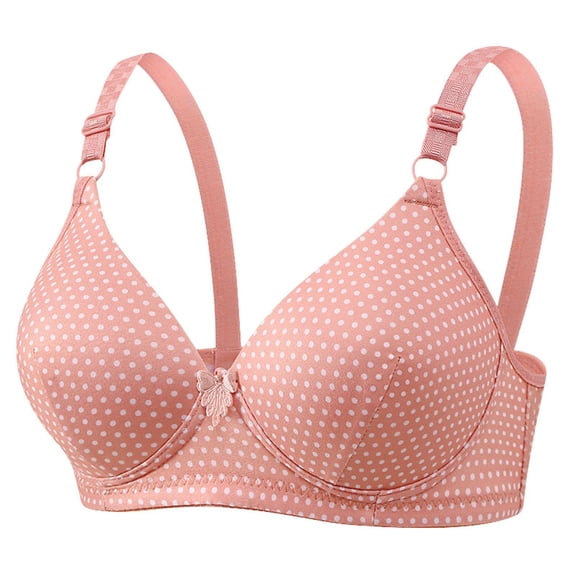 DAFPZW Polka Dot Bras for Women No Underwire Stretch Lift Comfort Bralette Adjustable Straps Push Up Breathable Everyday Bra