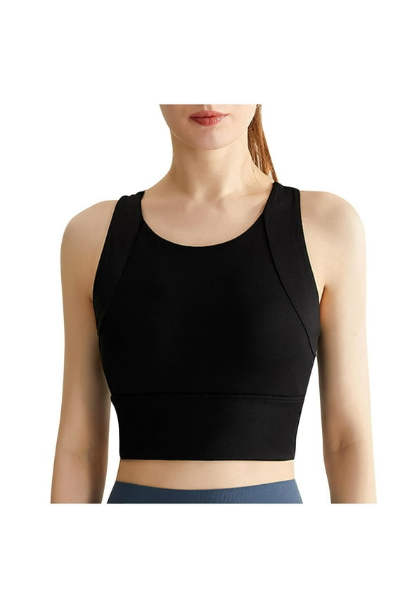 Posture Corrector Bra High Neck Sports Bra for Women One-Piece Cup Shockproof Wirefree Padded Yoga Gym Bras
