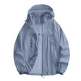 thumbnail image 1 of DAFPZW Rain Jacket for Women Waterproof Long Sleeve Raincoat Hooded Breathable Outdoor Jackets with Drawstring Pockets, 1 of 5