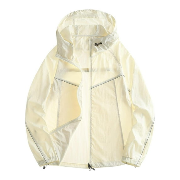DAFPZW Rain Jacket for Women Waterproof Long Sleeve Raincoat Hooded Breathable Outdoor Jackets with Drawstring Pockets