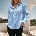 thumbnail image 1 of DAFPZW Satin Silk Button Down Shirts for Women Dressy Casual Shirts Long Sleeve Blouses Womens Shirts, 1 of 5