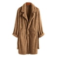 thumbnail image 1 of DAFPZW Sherpa Lined Trench Coat for Men Single Breasted Mid Long Jacket Notched Lapel Winter Chunky Warm Overcoat with Pockets, 1 of 8