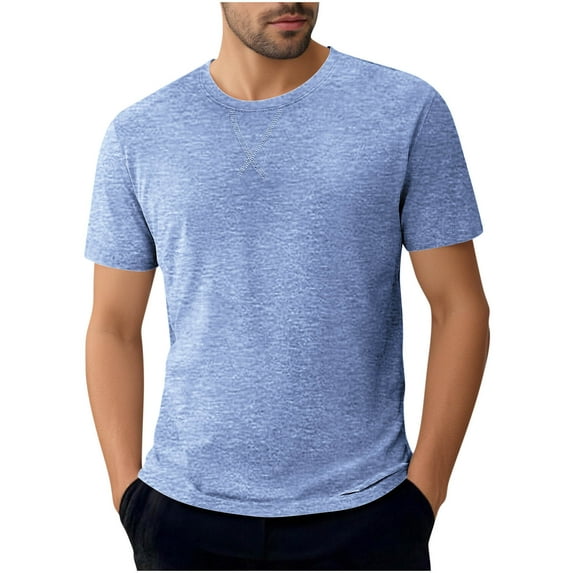 DAFPZW Short Sleeve T-Shirts for Men Solid Color Crewneck Basic Tees Summer Casual Lightweight Soft Breathable Sports Tops