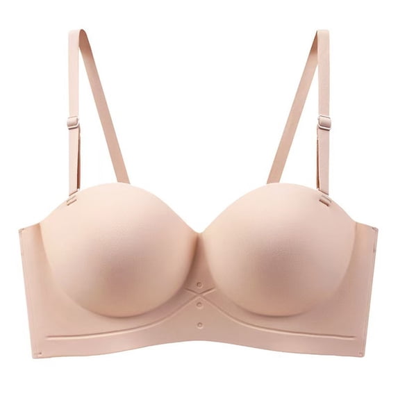 DAFPZW Strapless Push Up Seamless Multiway Bra Wireless Low Cut Convertible Bra Smoothing Unpadded Support Bras