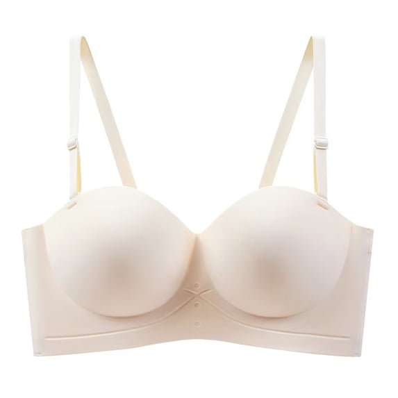 DAFPZW Strapless Push Up Seamless Multiway Bra Wireless Low Cut Convertible Bra Smoothing Unpadded Support Bras