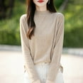 thumbnail image 1 of DAFPZW Sweaters for Women Mock Neck Long Sleeve Jumper Knitted Pullover Casual Comfy Top, 1 of 3