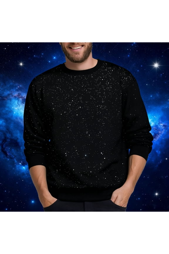 Unisex Sequin Pullover Sparkly Crewneck Sweatshirts Glitter Long Sleeves Tops Casual Shirts for Men and Women