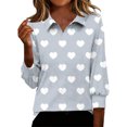 thumbnail image 1 of DAFPZW Valentine's Day Love Print Shirt for Women Casual 3/4 Sleeve Dressy Blouse Work Business Spring Summer Fashion Outfits, 1 of 5