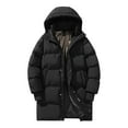 thumbnail image 1 of DAFPZW Winter Hooded Puffer Coats for Men Women Mid Length Warm Windproof Padded Parka Jacket Unisex, 1 of 8