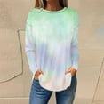 thumbnail image 1 of DAFPZW Women Casual Long Sleeve Shirts Tie Dye Long Sleeve Crewneck Tunic T-Shirt Loose Fit Fall Trendy Clothes 2025, 1 of 4