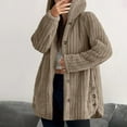 thumbnail image 1 of DAFPZW Women Fuzzy Fleece Jacket Coat Button Up Sherpa Jackets Hooded Side Split Sweater Cardigan Warm Winter Coats, 1 of 8