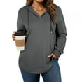 thumbnail image 1 of DAFPZW Women Casual Hoodies Oversized Long Sleeves Fashion Pullover Loose Fit Tunic Winter Tops Comfy Warm Sweatshirts, 1 of 7
