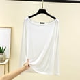 thumbnail image 1 of DAFPZW Women Lightweight Pajamas Tops Long Sleeve Solid Color Lounge Tops Ladies Modal Crewneck Basic Pullover Undershirt, 1 of 5