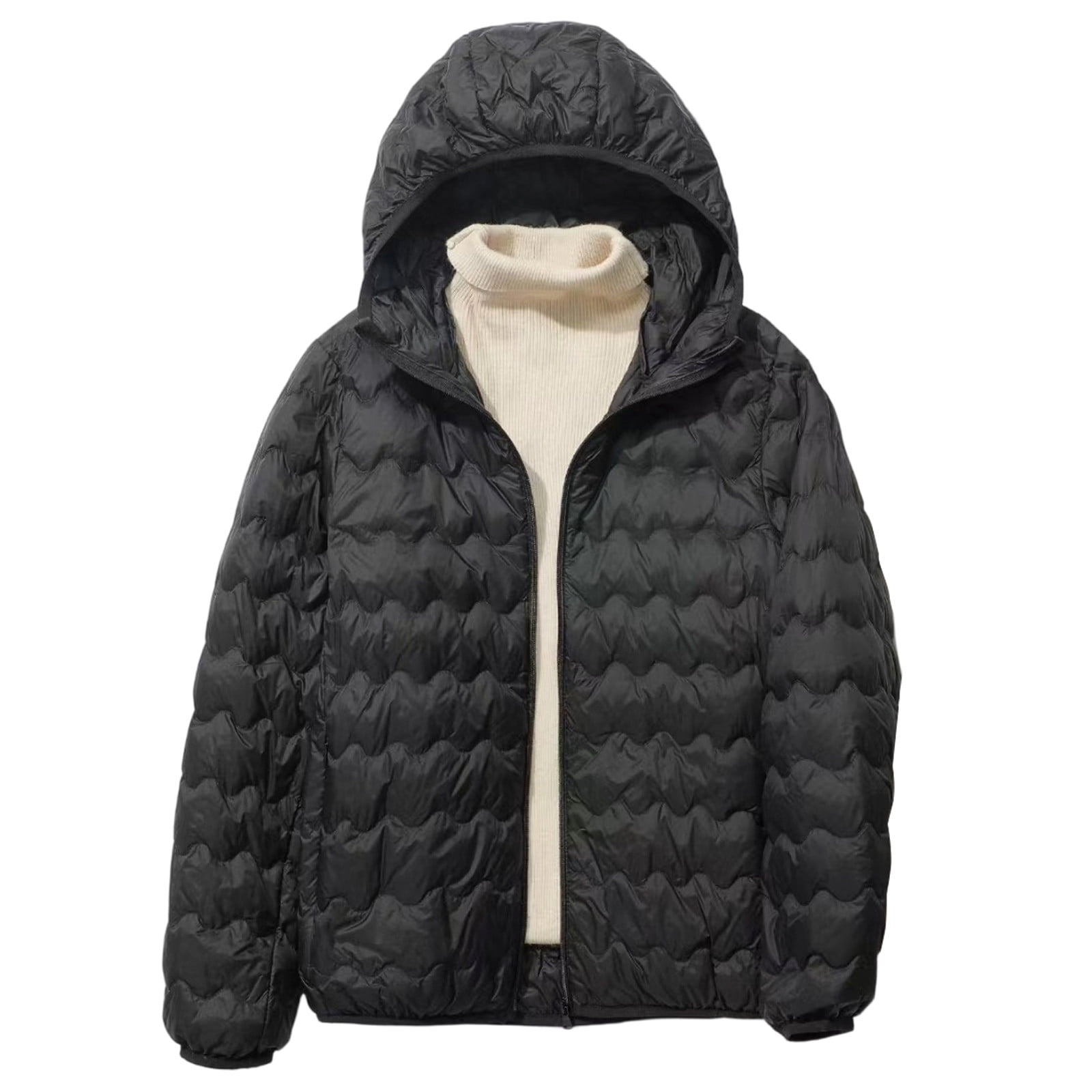 Dafpzw Women Puffer Jacket Fashion Long Sleeve Qulited Jacket Trendy