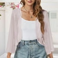 thumbnail image 1 of DAFPZW Women Shrug Chiffon Cardigans Open Front Short Sleeve Dressy Evening Tops 2025 Trendy Sheer Beach Cover Ups, 1 of 5