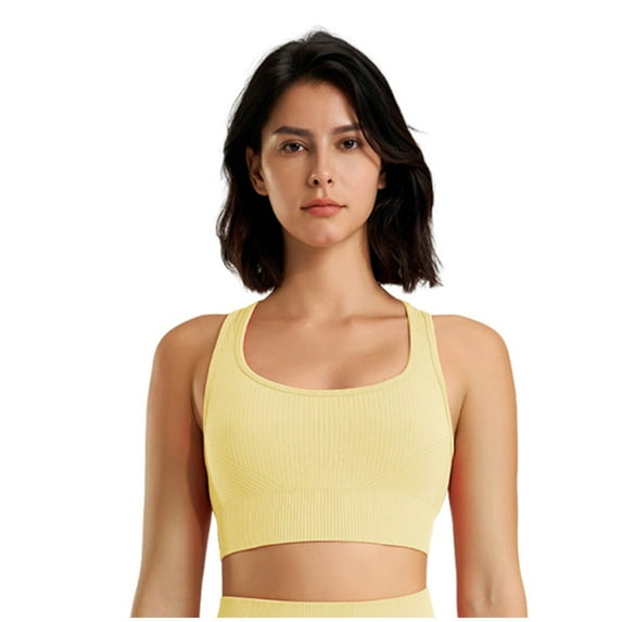 DAFPZW Women Square Neckline Sports Bra Padded Basic Workout Racerback Cropped Tank Tops Medium Impact with Built in Bra