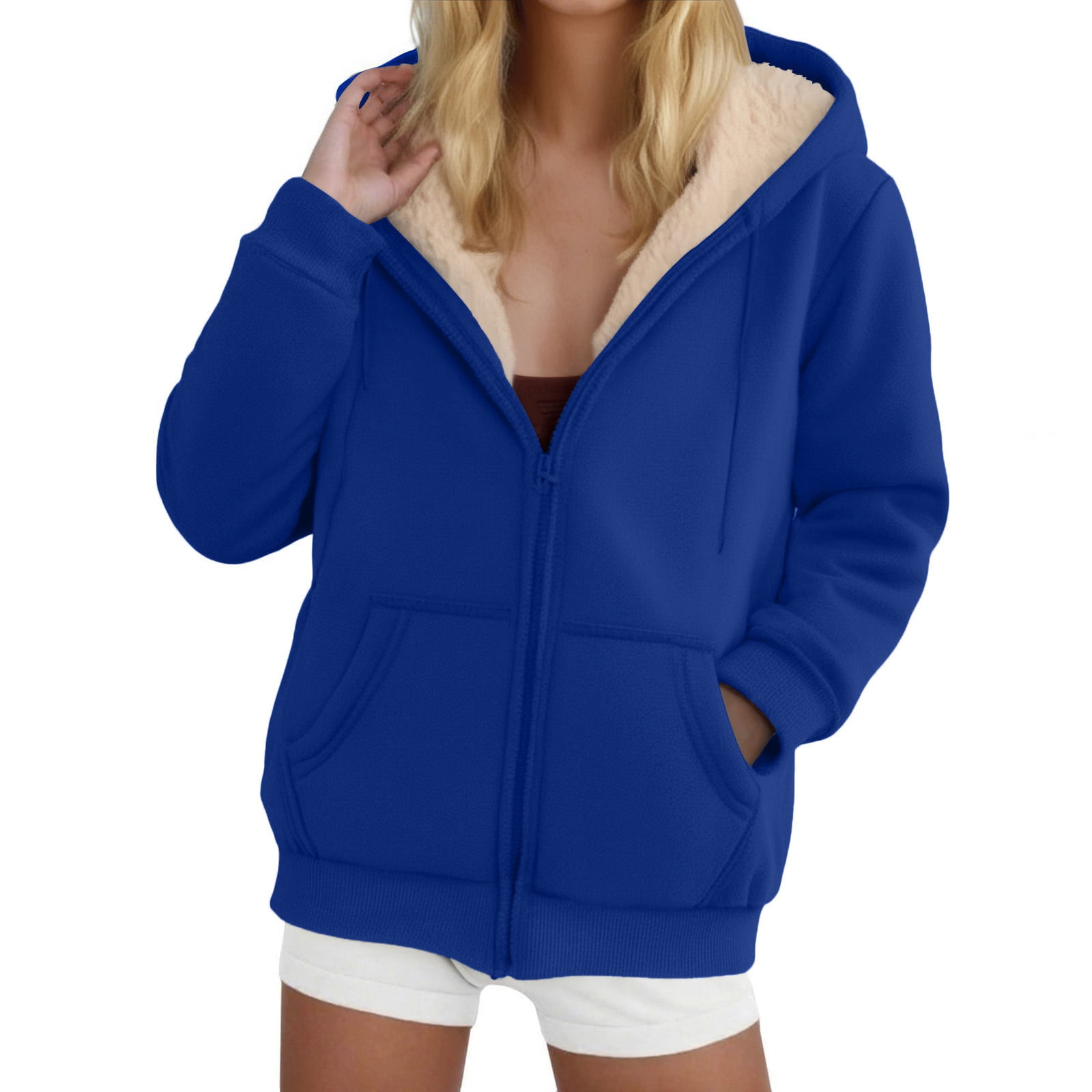 JACKETOWN Fleece Jacket Women's Hoodie Zip Hoodie Sweat Jacket Thick