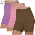 thumbnail image 1 of DAFPZW Women's 3 Pack Soft Yoga Bike Shorts Basic Solid Comfy Elastic Waist Leggings Stretch Workout Runnin Shorts, 1 of 3