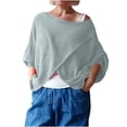 thumbnail image 1 of DAFPZW Women's Asymmetric Wrap Front Long Sleeve Knit Top Fall Winter Casual Loose Fit Pullover Sweater Blouse, 1 of 6