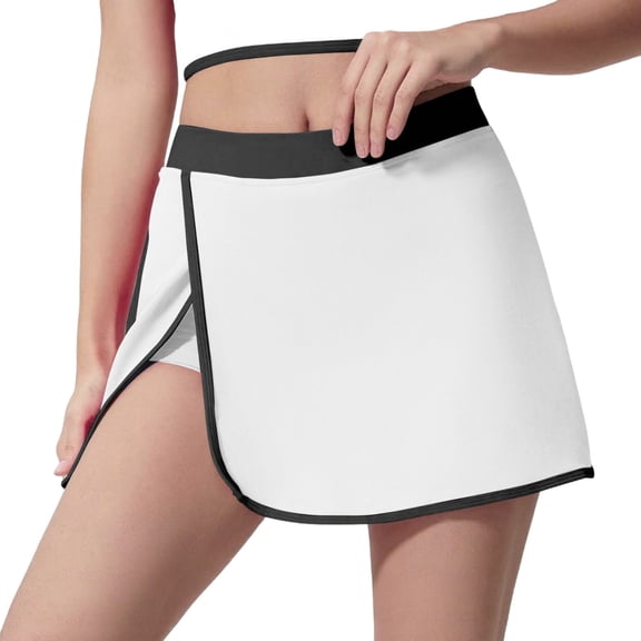 DAFPZW Women's Athletic Skort with Built-in Shorts -Tennis Skirt with Pockets High Waisted Side Slit Yoga Skirt with Trim