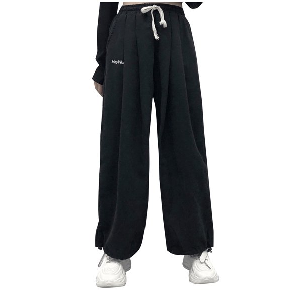 DAFPZW Women's Baggy Sweatpants Trendy Wide Leg Y2k Jogger Trousers Elastic Waist Drawstring Comfort Sweat Pants