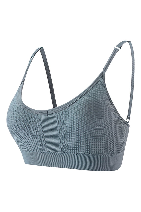 Women's Bras Fashion Ribbed Spaghetti Strap Lightweight Push Up Bralette Full Coverage Soft Comfort Sports Bras