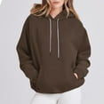 thumbnail image 1 of DAFPZW Women's Casual Hoodies Fleece Comfy Casual Sweatshirts Long Sleeve Fashion Drawstring Pullover Tops Y2k Clothes, 1 of 7