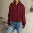 thumbnail image 1 of DAFPZW Women's Casual Hoodies Long Sleeve Solid Lightweight Drawstring Pullover Tops Loose Sweatshirt Fall Outfits CLothes, 1 of 5