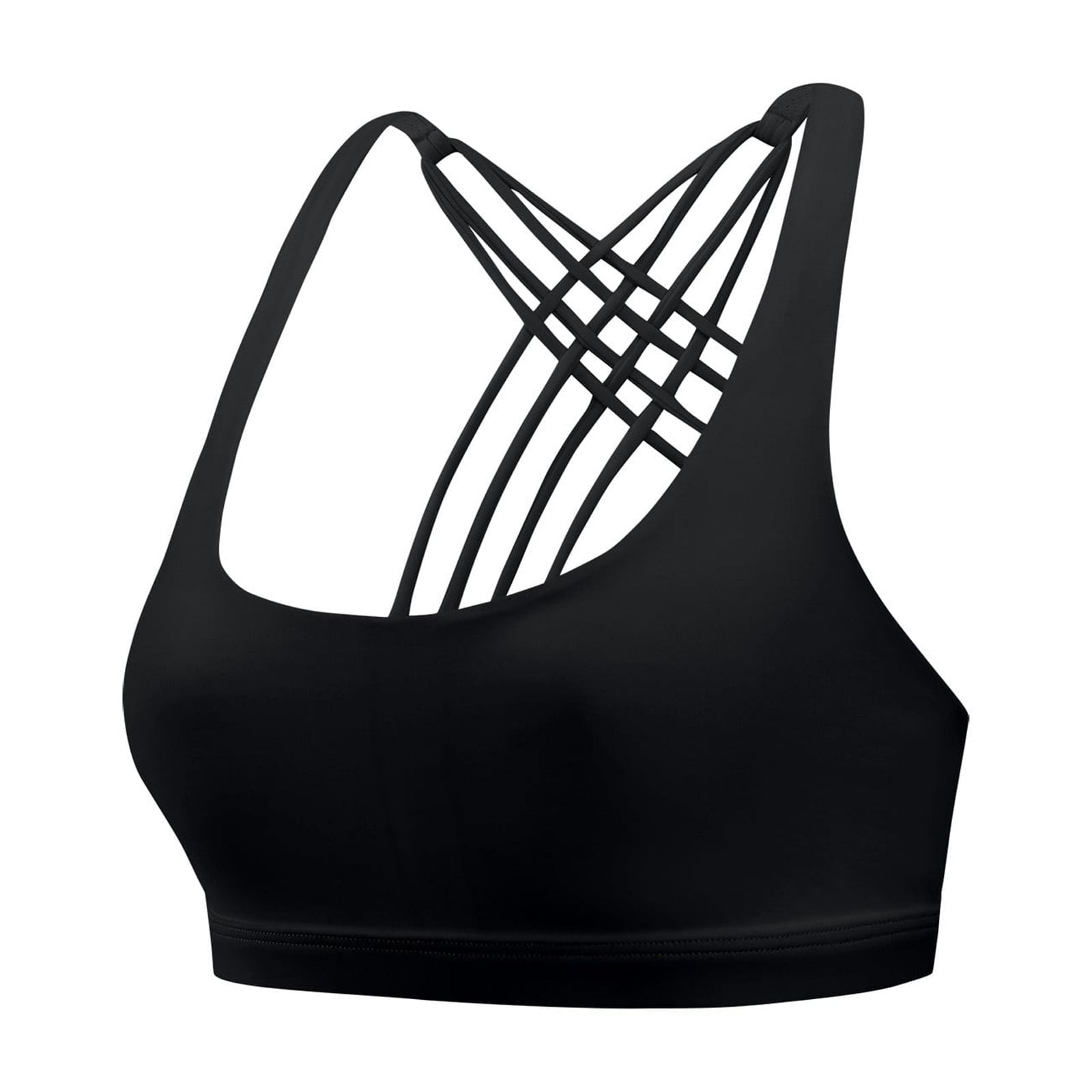 DAFPZW Women's Crisscross Back Sports Bra Strappy Medium Support Gym ...