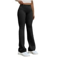 thumbnail image 1 of DAFPZW Women's Flare Leggings Fold Over Yoga Pants Buttery Soft Mid Rise Comfy Pants Stretch Bootcut Workout Trousers, 1 of 8