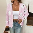 thumbnail image 1 of DAFPZW Women's Floral Print Button Down Cardigan V Neck Drop Shoulder Knit Outerwear, 1 of 9