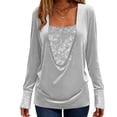 thumbnail image 1 of DAFPZW Women's Glitter Tops Sequin Dressy Casual Blouses Long Sleeves Sparkly Party Shirts Fashion Going Out Tunics Tees, 1 of 8