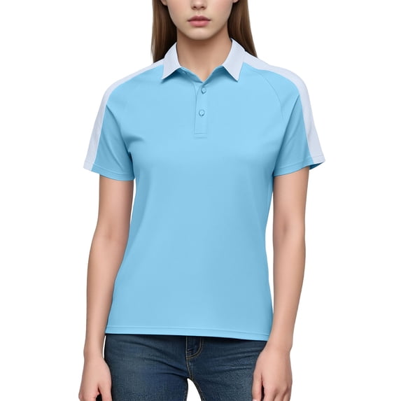 DAFPZW Women's Golf Shirts Short Sleeve Quick Dry Stand Collared Tops Business Casual Work Tops Athletic Tennis Clothes