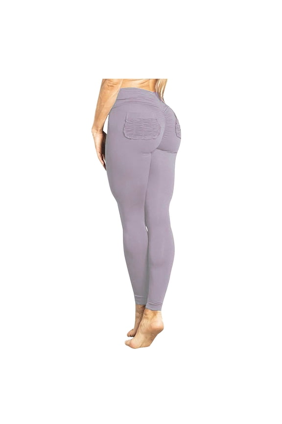 Women's High Waisted Yoga Pants with Back Pockets Seamless Stretchy Leggings Workout Running Tights