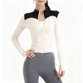 thumbnail image 1 of DAFPZW Women's Lightweight Running Jackets Full Zip Workout Jacket Slim Fit Yoga Athletic Sportswear Tops with Thumb Holes, 1 of 9