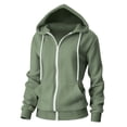 thumbnail image 1 of DAFPZW Women's Lightweight Zip Up Hoodie Long Sleeve Thin Casual Hooded Jacket Basic Slim Fit Cotton SweatShirt, 1 of 9