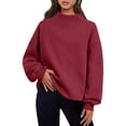 thumbnail image 1 of DAFPZW Women's Modal Cropped Tops Soft Wide Scoop Neck Pullover Oversized Long Sleeve Sweatshirts Workout Crop Tops, 1 of 9